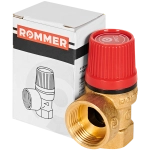 Клапан предохранительный ROMMER - 1/2", сброс 3/4" (ВР/ВР, Tmax 110°C, 3 бар)