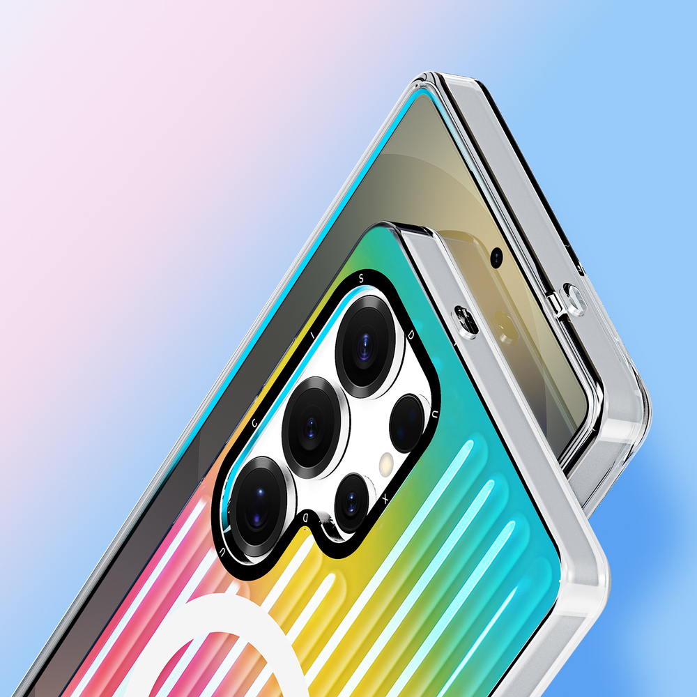 Усиленный прозрачный чехол (Gradient Rainbow) с поддержкой MagSafe от Dux Ducis для Samsung Galaxy S25 Ultra, серия Zest Series Case