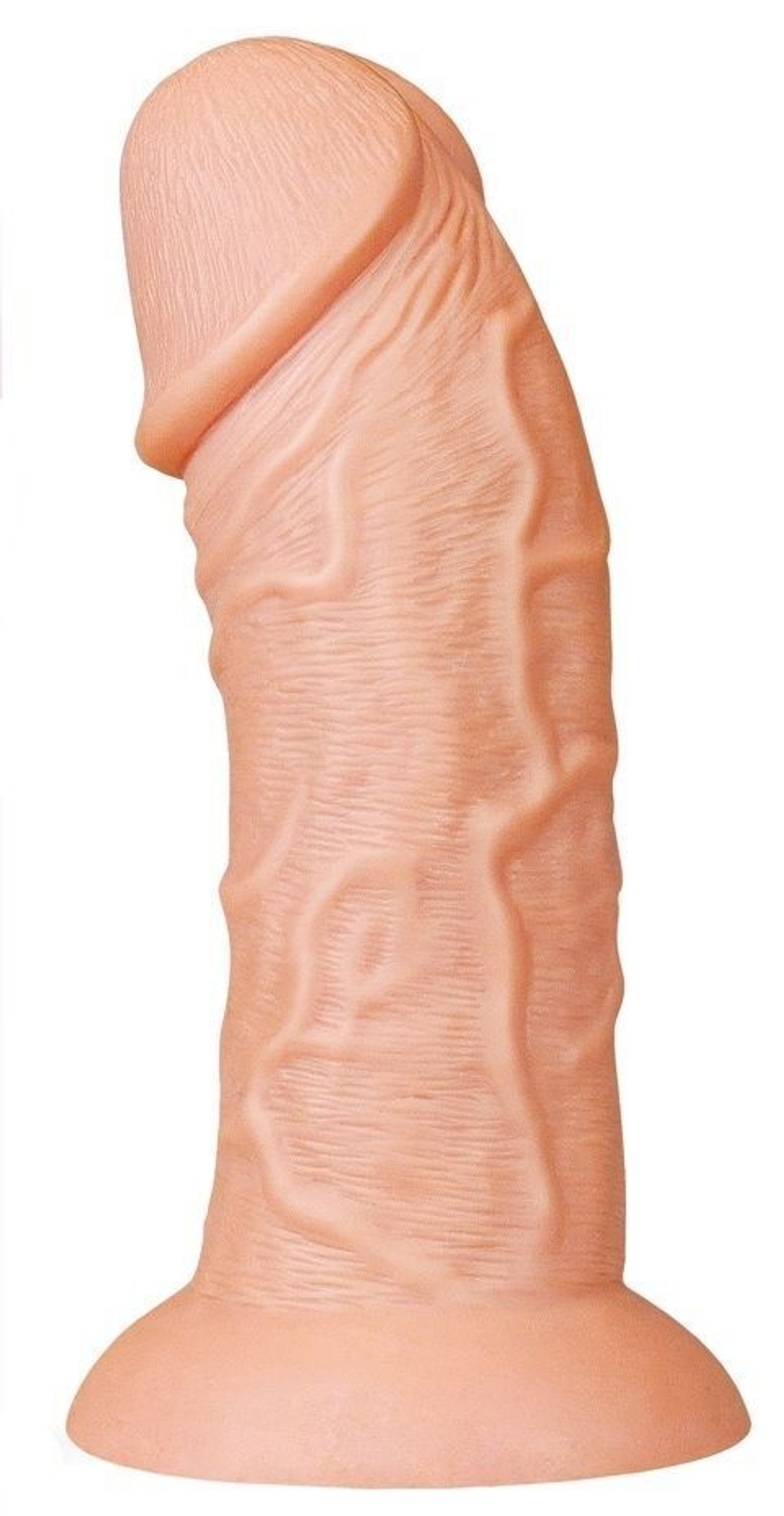 Телесный фаллоимитатор-гигант 9.5 Realistic Curved Dildo - 24 см. (Цвет: телесный)