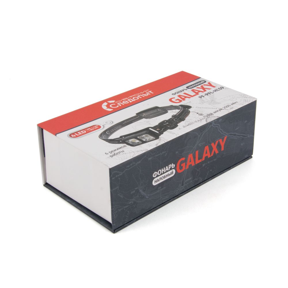 Фонарь налобный "СИБИРСКИЙ СЛЕДОПЫТ-GALAXY", 4 LED, аккум.1x2000mAh/50/