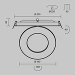 Встраиваемый светодиодный светильник Maytoni Vector DL102-12W2.7K-B