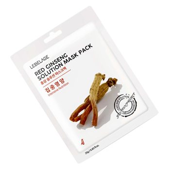 Маска тканевая для лица Lebelage Red ginseng solution mask pack с экстрактом красного женьшеня 25 г