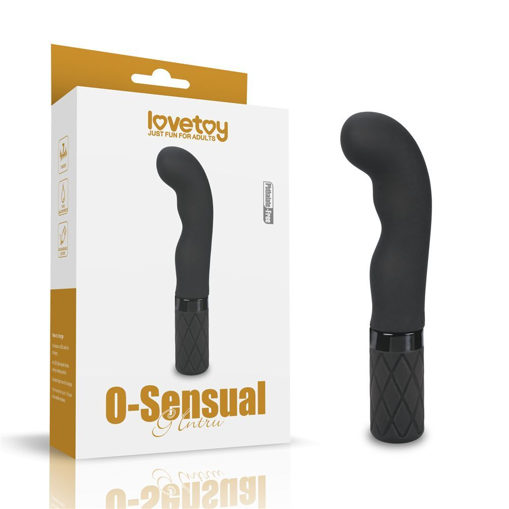 Черный вибромассажер O-Sensual G Intru - 15,24 см.