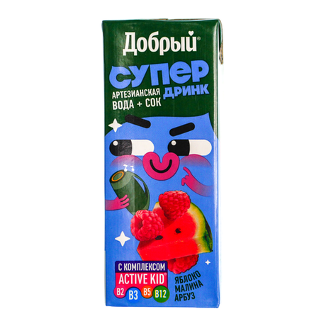 Детский сок "Яблоко-Малина-Арбуз" 0,2 л. (27 шт. в упаковке)