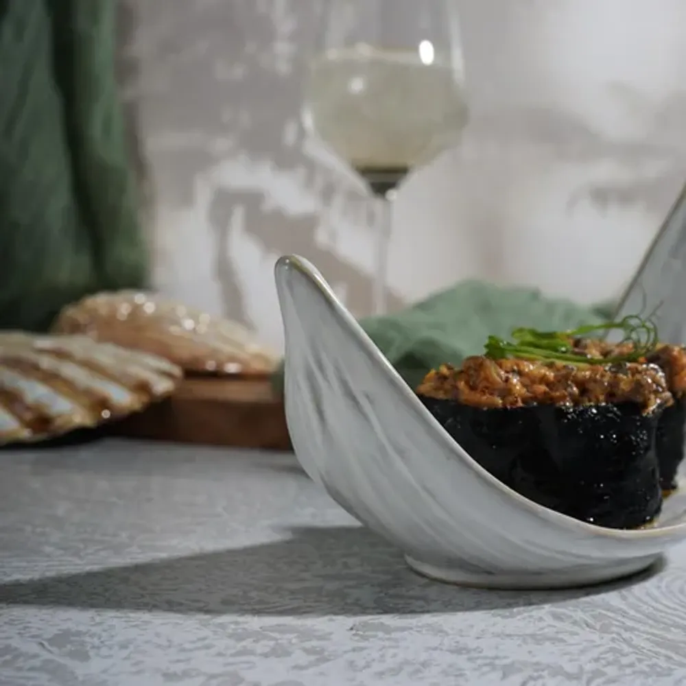 Блюдо для подачи 22*7,5 см h13 см для закусок Gray Leaf Frutti di Mare P.L. [1]