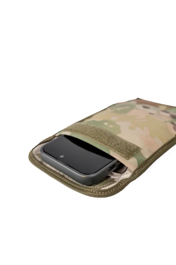 Чехол фарадея для телефона антипеленговый со стропой для фиксации, MIMICRYA, Cordura 1000D, MULTICAM