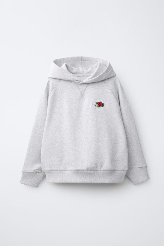 ZARA - FRUIT OF THE LOOM™ ТОЛСТОВКА С ВЫШИВКОЙ, СЕРЫЙ МЕЛАНЖ