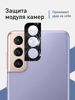 Стекло на камеру ROSCO для Samsung Galaxy S21;Samsung Galaxy S21+ оптом (арт. SS-S21(S21P)-3D-CAM-GLASS-BLACK)