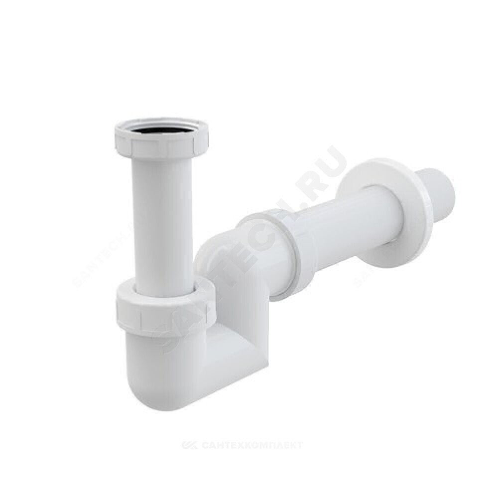 Сифон для умывальника/биде трубный 1 1/4"x40 с прямой трубкой 40 без выпуска Alca Plast A45F-DN40
