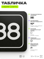 Табличка с номером офиса "Офис №88" на дверь, 30 х 10 см, серия COSMO, черная, Айдентика Технолоджи