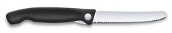 Нож Victorinox для томатов и сосисок, лезвие 11 см волнистое, черный