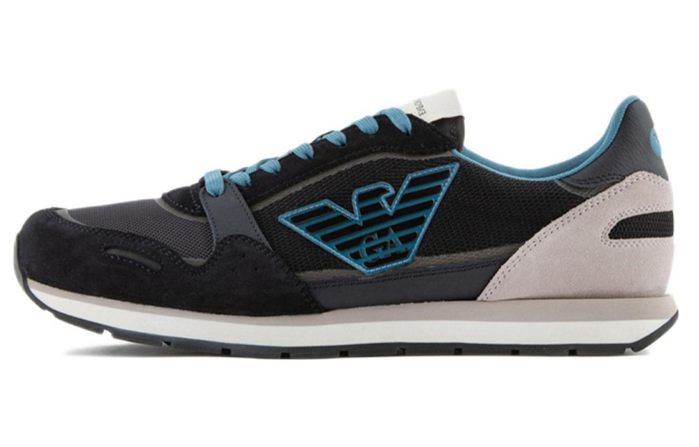 EMPORIO ARMANI Mesh Low top Sports Casual Shoes Men"s Blue Gray