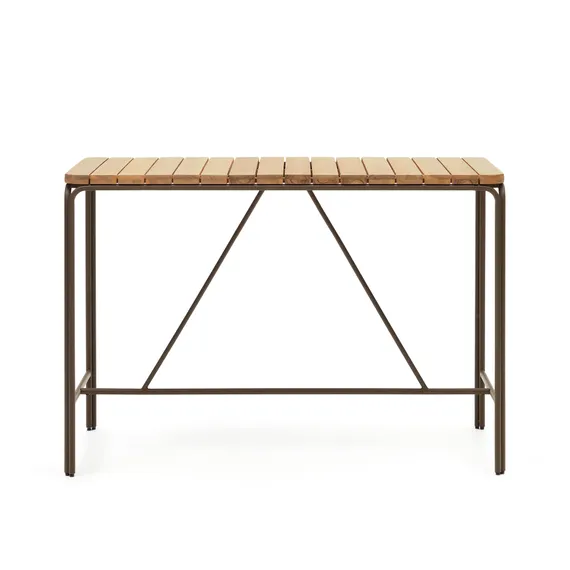 Барный стол Salguer 140x70х96 см, массив акации, коричневая сталь