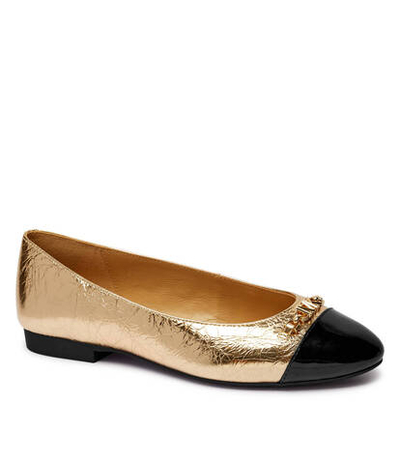 Кожаные балетки REBECCA Michael Kors - золотой(40F4RBFP1M)