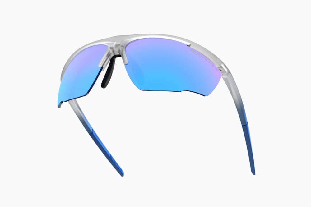 Спортивные очки с диоптриями Demetz Relief L / Matte Crystal / Matte Blue 67-13 Grey Polarized Mirror Electric Blue Cat.3