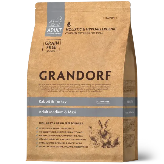GRANDORF Кролик с индейкой Для средних и крупных пород собак 10 кг