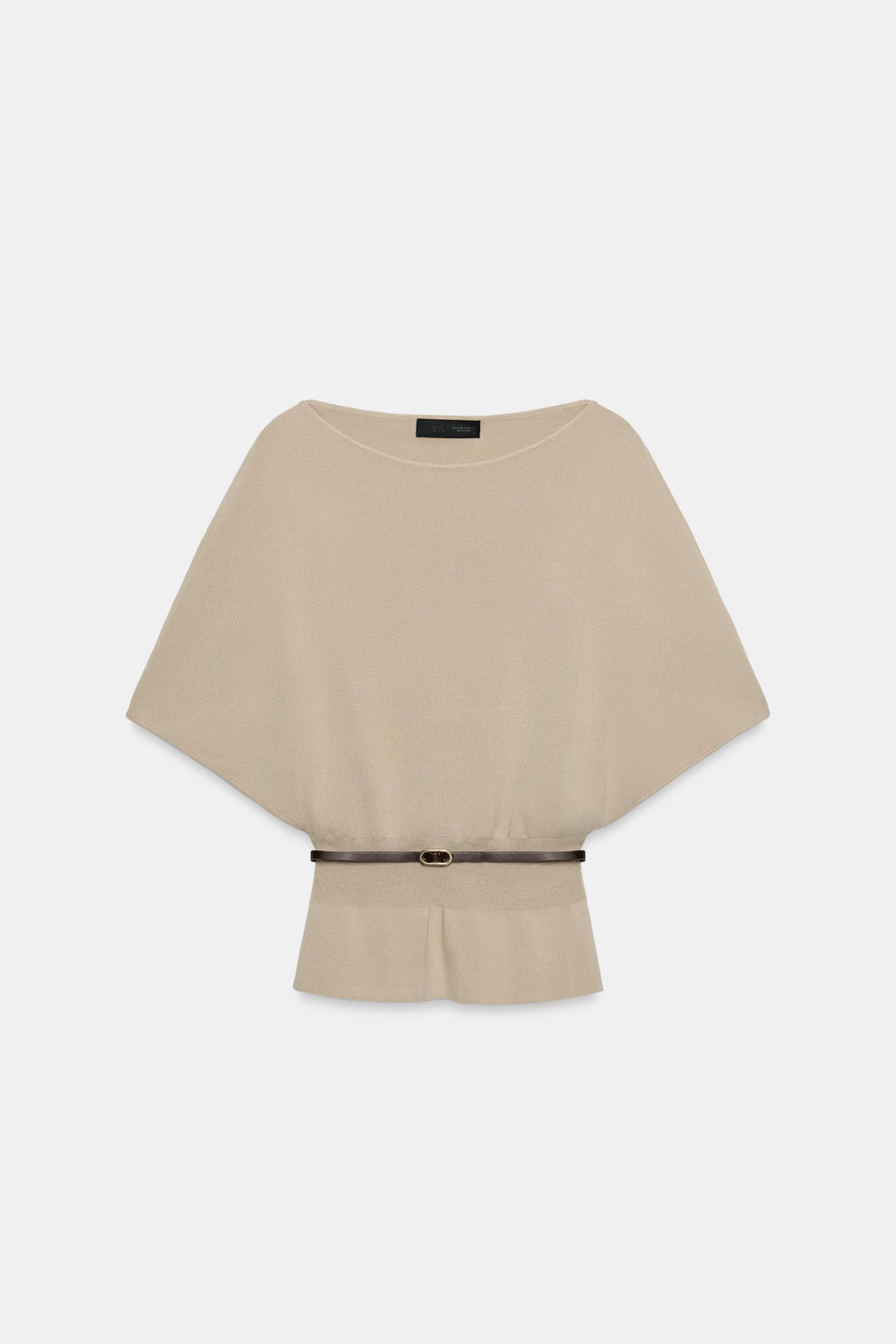 ТРИКОТАЖНЫЙ ТОП С ПОЯСОМ — ZARA