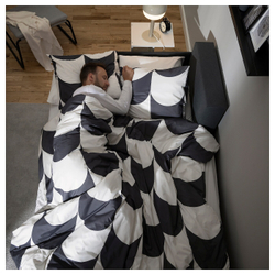 IKEA BRUKSVARA  (ИКЕА БРУКСВАРА)  -  Пододеяльник и наволочка, антрацит/белый, 150x200/50x60 см
