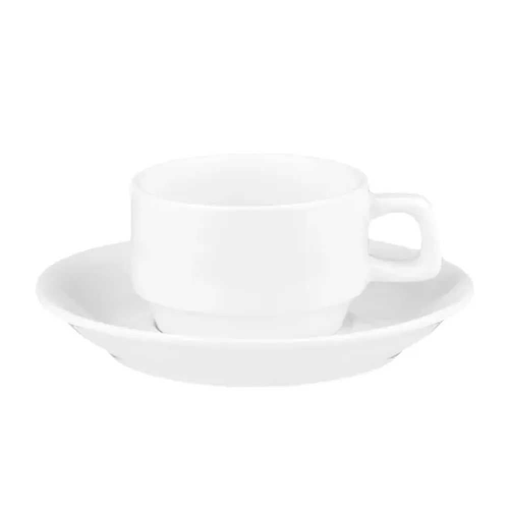 Чайная пара 200 мл белая d 8,4 см h5,4 см фарфор Stackable P.L. Proff Cuisine [6]