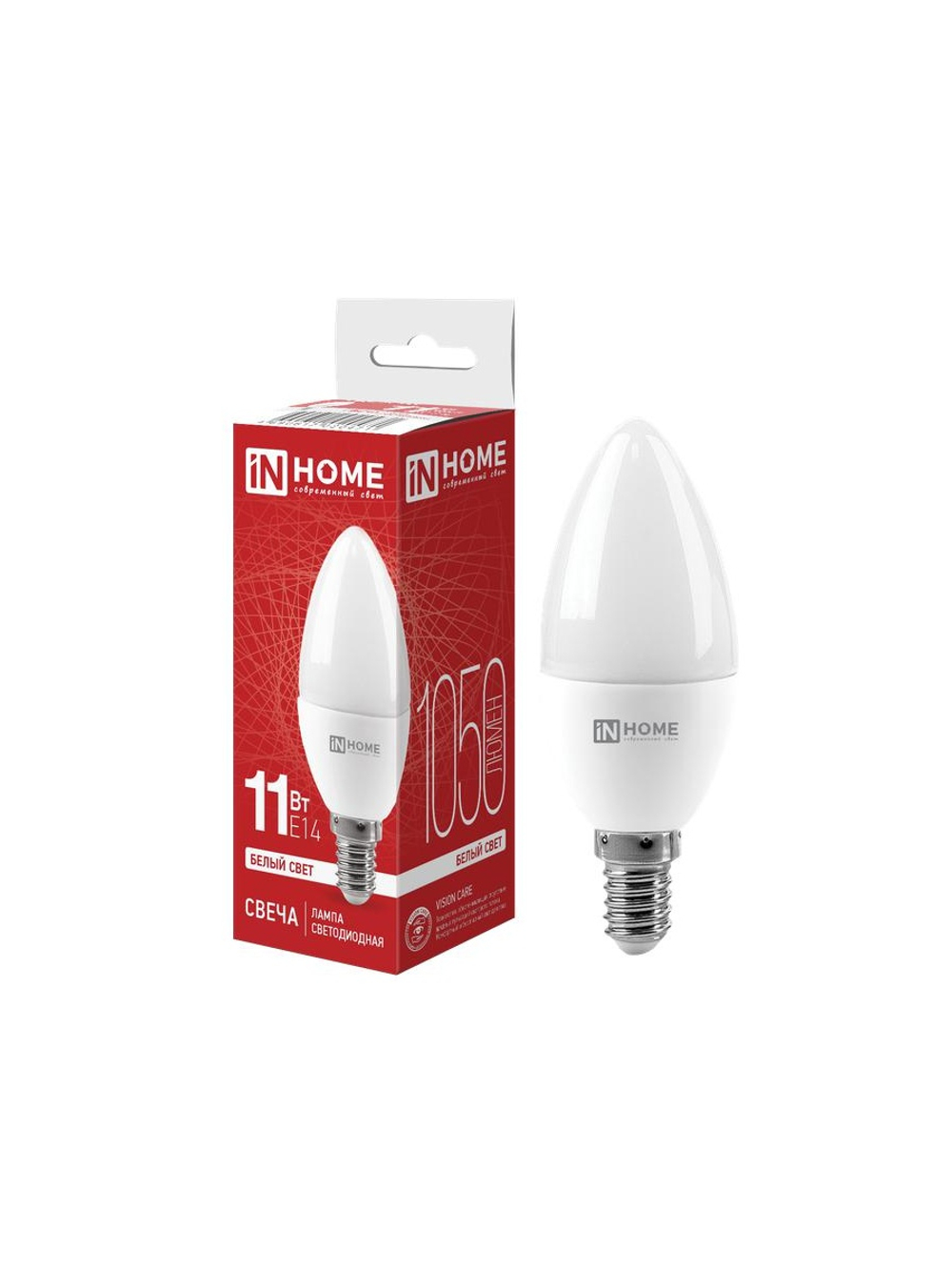 Лампа светодиодная LED-СВЕЧА-VC 11Вт свеча 4000К нейтр. бел. E14 1050лм 230В IN HOME 4690612020471