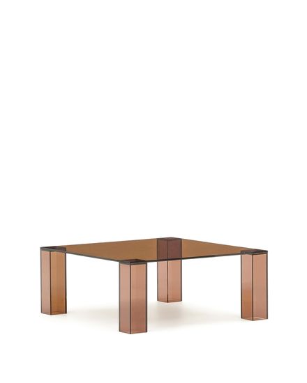 Журнальный столик Adularia из стекла коричневого цвета 85 x 85 Испания