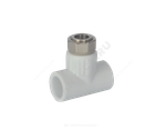 Тройник PP-R комбинированный белый Дн 20х1/2" с накидной гайкой VALFEX 10140020