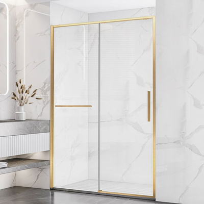 Душевая дверь Слим Софт (Slim Soft) VDS-1SS150CLG, 1500, брашированное золото, стекло прозрачное,