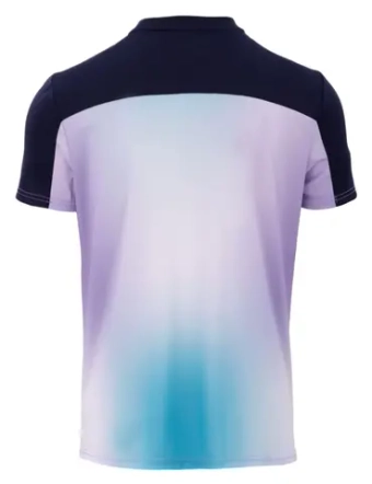 Мужское теннисное поло Fila Henley Taavi - lavender/aqua blue graphic comb