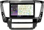 Магнитола для Mitsubishi Pajero Sport 3 2020-2024, Montero Sport (прямоугольный климат, рамка 9) - Kuberg EW-9638-2 QLed+2K, Android 13, Быстрейшая, CarPlay, 4G SIM-слот