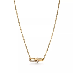Подвеска из жёлтого золота 18k с бриллиантами, Tiffany 💎Hard Wear Double link