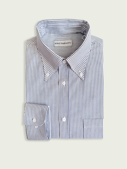 Рубашка button-down (с воротником на пуговицах) из сирсакера в синюю полоску