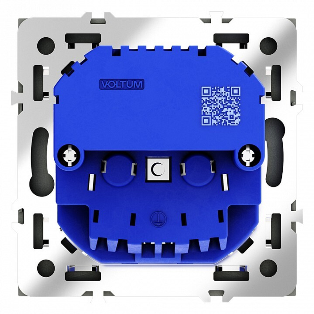 Розетка с заземлением и со шторкой и 2хUSB type A и C, без рамки Voltum S70 VLS040508