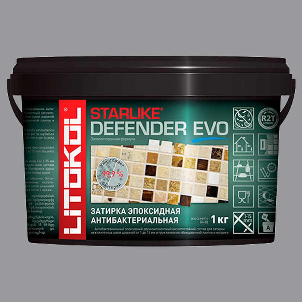 Затирка швов эпоксидная Litokol Starlike Defender EVO S.110 GRIGIO PERLA, 1 кг