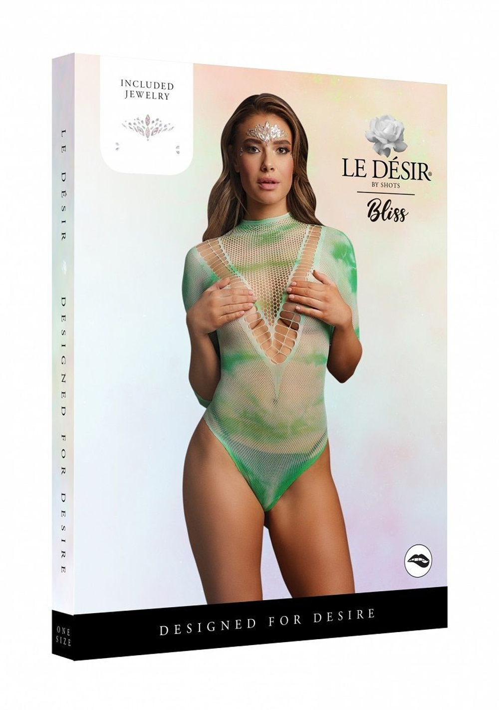 Боди с рукавами 3/4 и наклейкой на лицо Short Sleeve Teddy & Dazzling Sticker (Размер: S-M-L) (Цвет: зеленый)