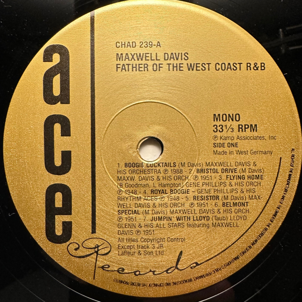 Maxwell Davis - Father Of The West Coast R & B (Геомания 1988г.)