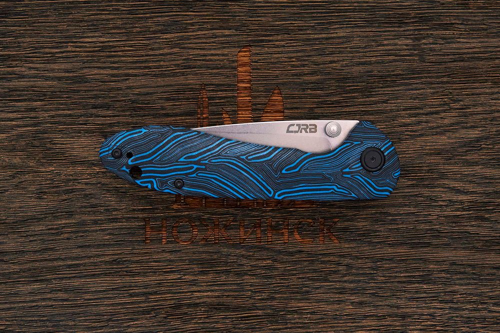 Нож складной CJRB J1912-MDS Feldspar, клинок 89мм, сталь AR-RPM9, рукоять G10 чёрно-синий