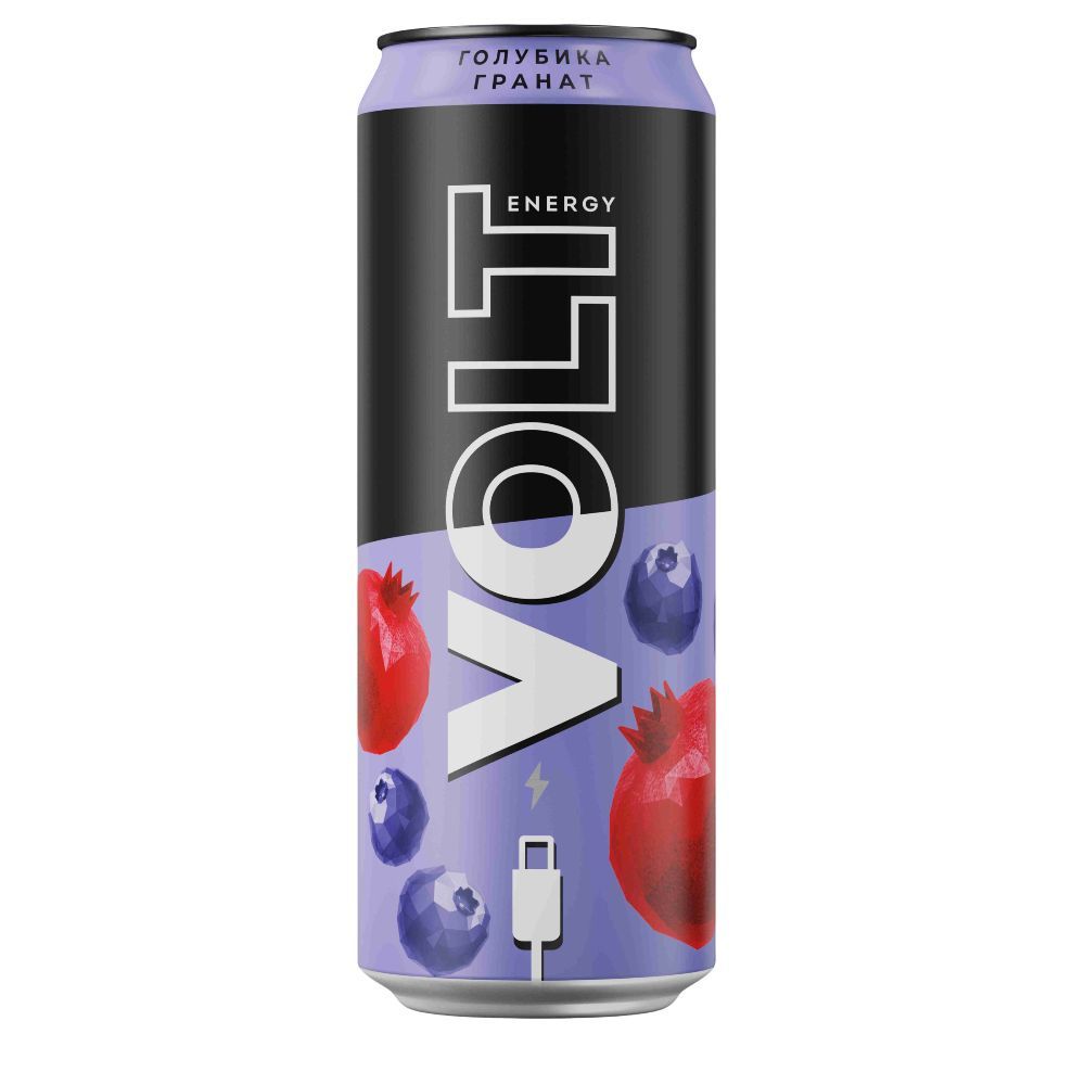 Напиток энергетический газир. "VOLT ENERGY" со вк."голубики и граната" 0,45*24шт