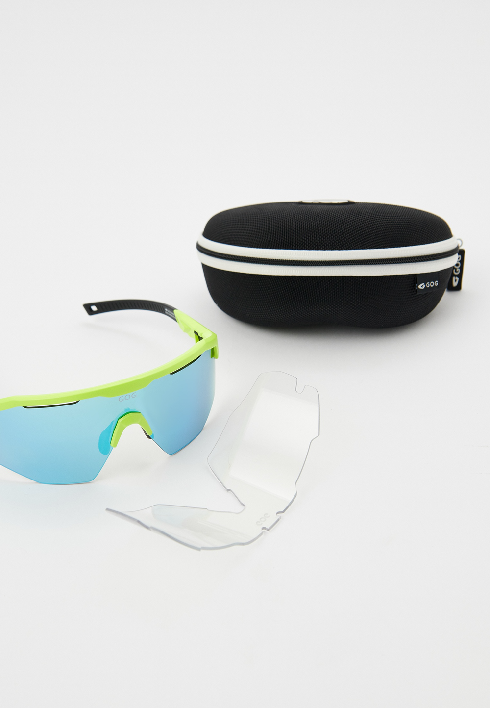 Спортивные очки GOG Argo / Matt Neon Green-Black / White-Blue Lens