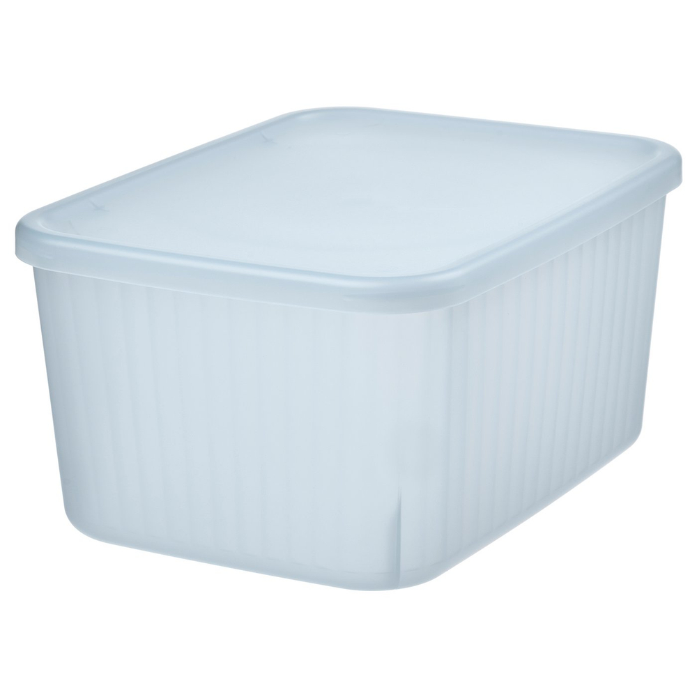 IKEA RYKTA  (ИКЕА РИКТА)  -  Контейнер с крышкой - прозрачный серо-синий 18х24х12 см/3.5 л