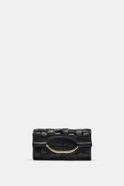 ZARA ПЛЕТЕНАЯ СУМКА, ЧЕРНЫЙ