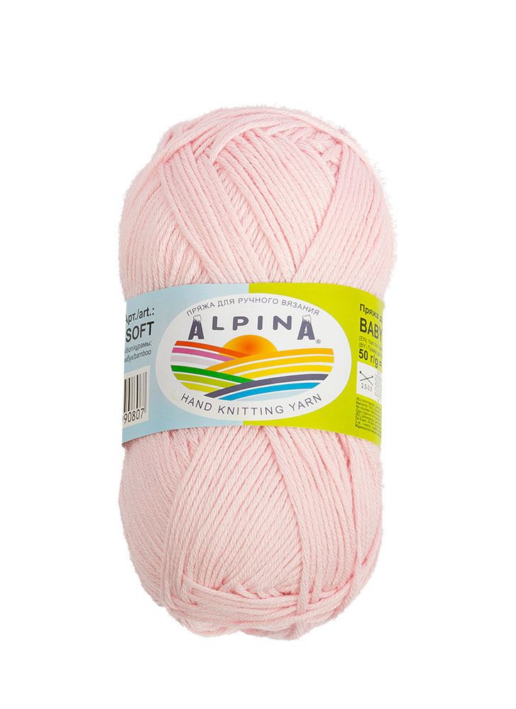 Пряжа Alpina Baby Super Soft / уп.10 мот. по 50г, 150м, 05 бл.розовый Пряжа Alpina Baby Super Soft / уп.10 мот. по 50г, 150м, 05 бл.розовый