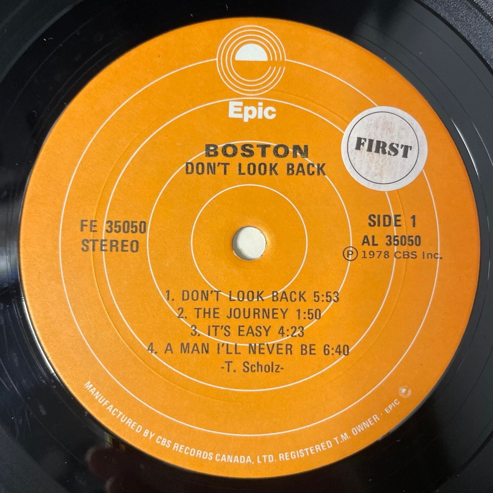 Винтажная виниловая пластинка LP Boston Don't Look Back (Канада 1978)