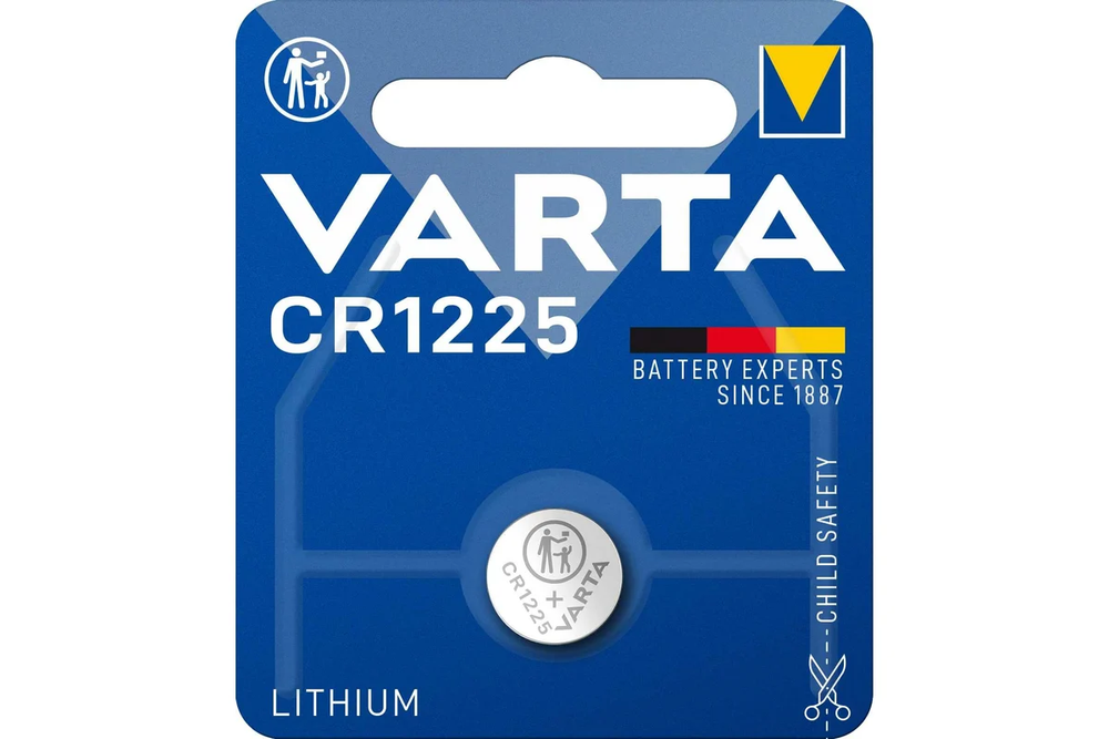 Батарейка Varta Lithium Coin CR1225 , 48 mAh , ( 1 ) шт. в блистере, 06225101401