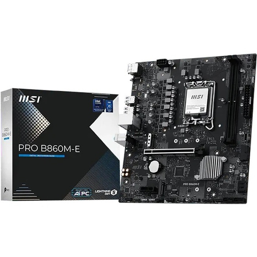 Материнская плата MSI PRO B860M-E (LGA1851/B860/2xDDR5/PCI-Ex16/2xM.2/SB/GLAN/DisplayPort/HDMI/mATX)