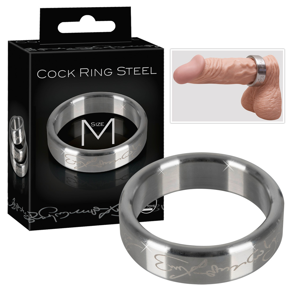 Эрекционное кольцо из стали Cock Ring Steel M (Цвет: серебро)