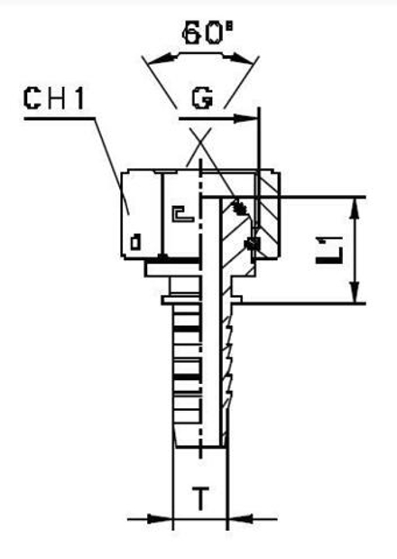 Фитинг DN 06 BSP (Г) 1/2 (штифтованная гайка) (o-ring)