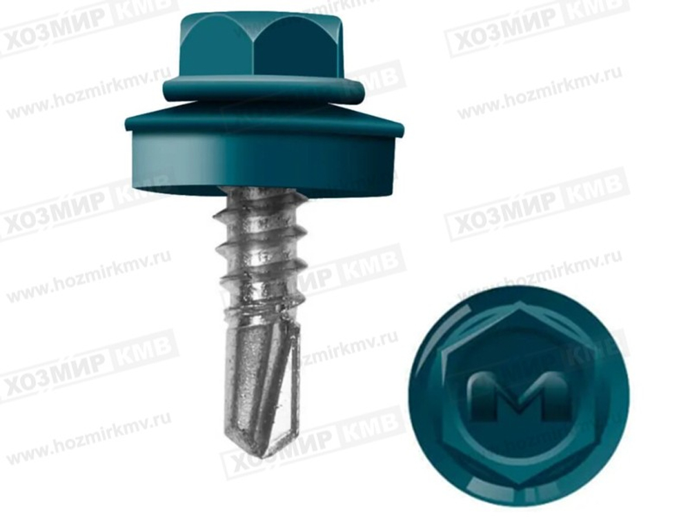 (ХОЗМИР) ПРЕМИУМ саморез КРОВЕЛЬНЫЙ 5,5 * 25 (250 шт.) ЗЕЛЕНЫЙ RAL 6005