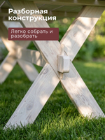 Стол обеденный Осло, деревянный для сада, 210х103 см, белый
