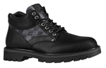 LOUIS VUITTON Oberkampf Damier Graphite Top Grain Cow Leather Short Combat Boots Men"s Black