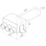 Присоединительная коробка VPDL 125/75×3 на 3 выхода (L=400), прямая круглая